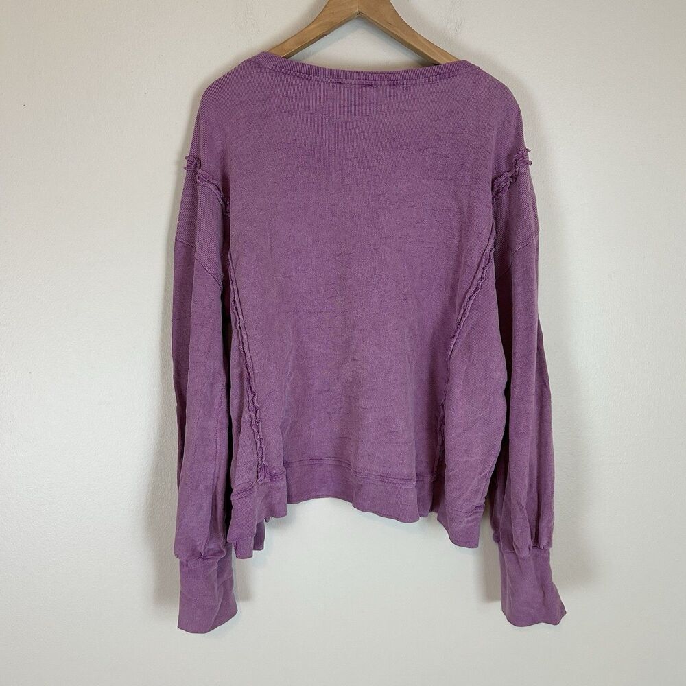 Easel Acid Wash Sweatshirt L Large Purple Pullover Oversized Loose - Picture 3 of 4